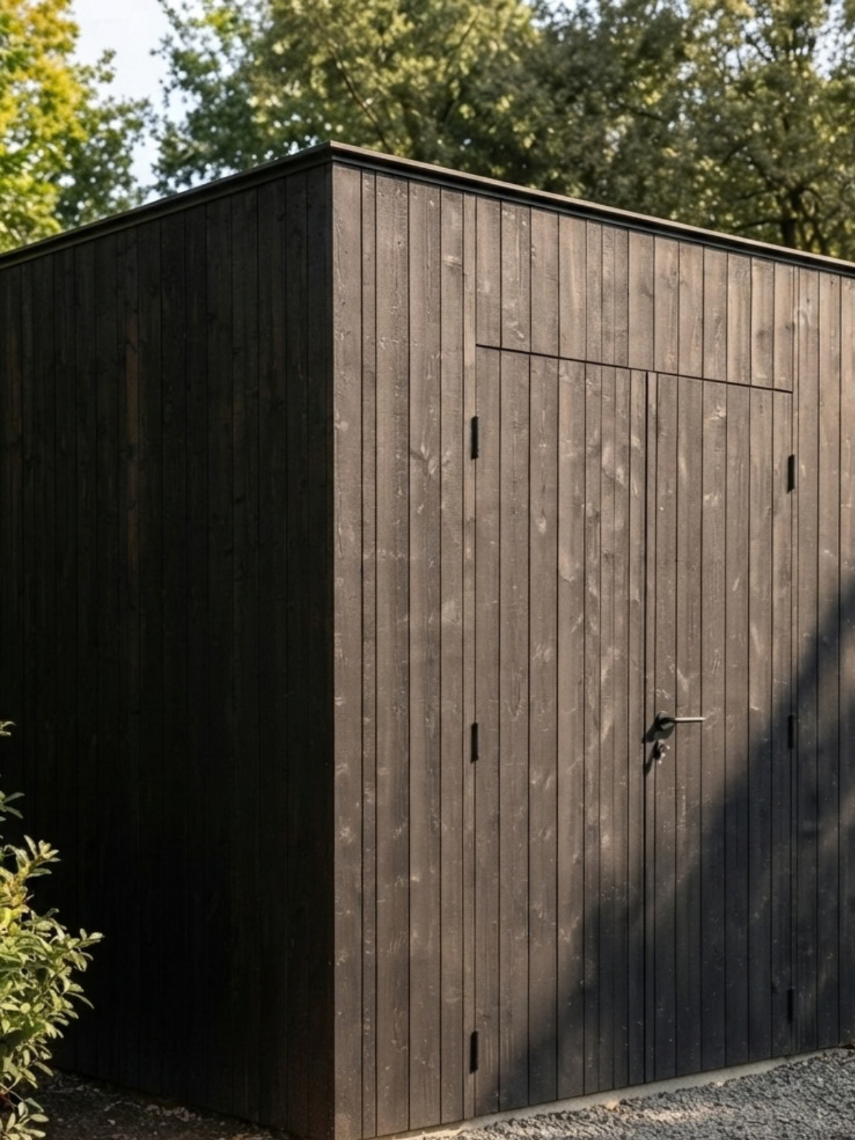 Houten poolhouse op maat naast zwembad